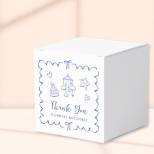Whimsical Wavy Frame Baby Boy Dusche Vielen Dank Geschenkschachtel