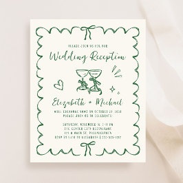 Whimsical Wavy Frame Wedding Reception Invitation