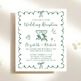 Whimsical Wavy Frame Wedding Reception Invitation