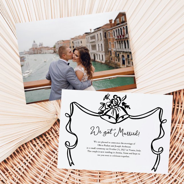 Whimsical Wedding Bells Foto Hochzeitsankündigung Einladung (Von Creator hochgeladen)