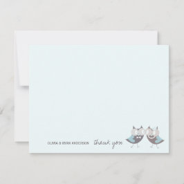Whimsical Wedding Brown Owls Tree Branch Vielen Da Dankeskarte
