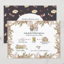 Whimsical Wedding Doodles Handgeschriebene Timelin