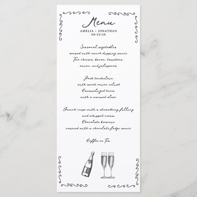 Whimsical Wedding Menu Menükarte (Vorderseite)
