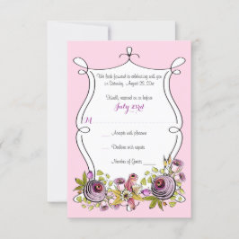 Whimsical Wedding RSVP Card | Aquarell Florals Einladung