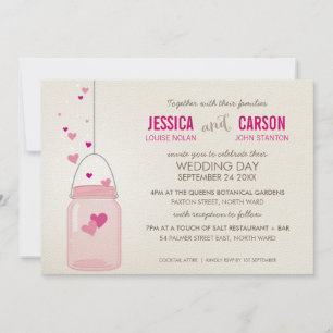 WHIMSICAL WEDDING trendige Mason Jar Liebe Herz Einladung
