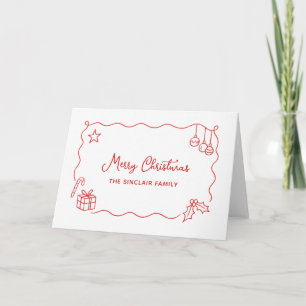 Whimsical Weihnachten Handgezeichnete Kritzelei Mi