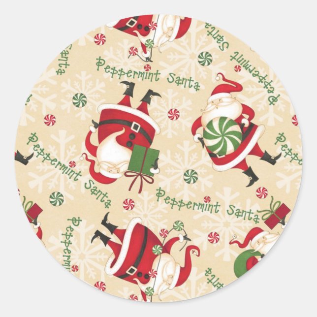 Whimsical Weihnachten Runder Aufkleber (Vorderseite)