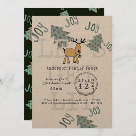 Whimsical Weihnachts-Party Lasse LIT Rustikal Einladung