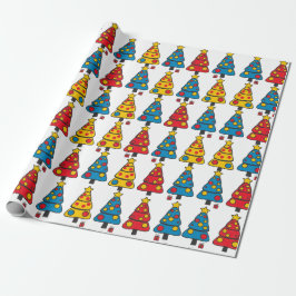 Whimsical-Weihnachtsbäume Geschenkpapier