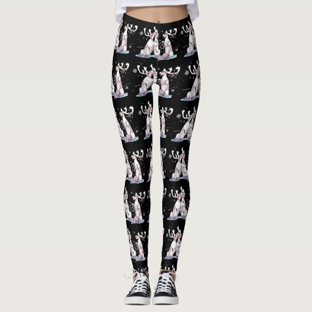Whimsical Weihnachtsgesang Karibik entwickelt Leggings (Vorderseite)