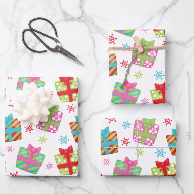 Whimsical Weihnachtsgeschenke Geschenkpapier Set (Vorderseite)