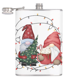 Whimsical Weihnachtsgnomes Flachmann
