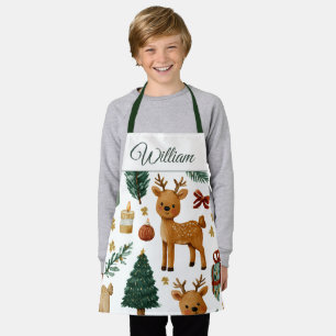 Whimsical Weihnachtshirsch Kinder-Schürze mit in Schürze
