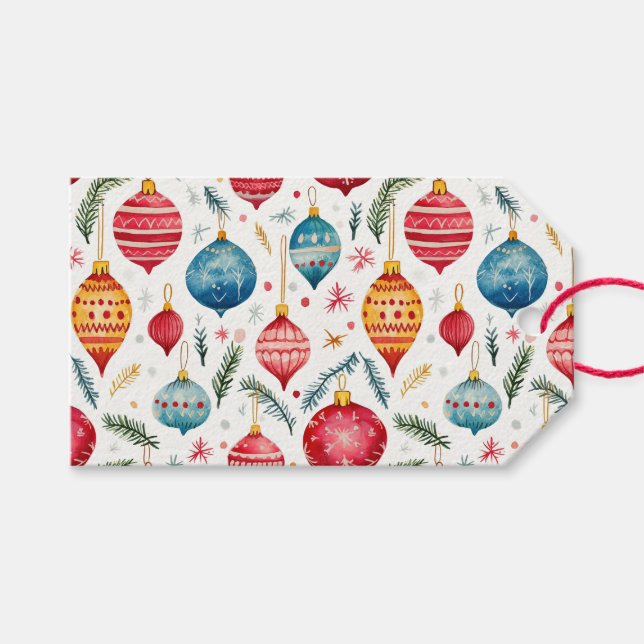 Whimsical Weihnachtsschmuck Vintag Geschenkanhänger (Vorderseite (Horizontal))