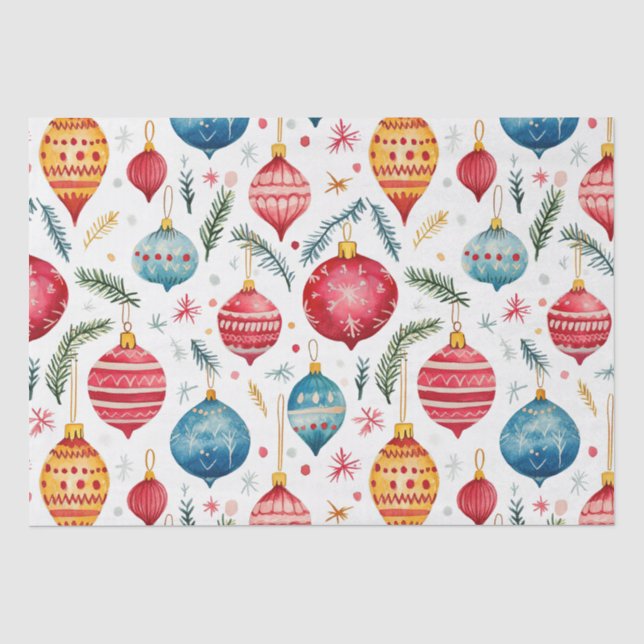 Whimsical Weihnachtsschmuck Vintag Seidenpapier (Vorderseite)