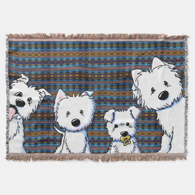 Whimsical Westie Family Throw Blanket Decke (Vorderseite)