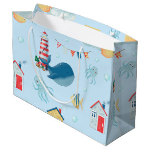 Whimsical Whale Große Geschenktüte