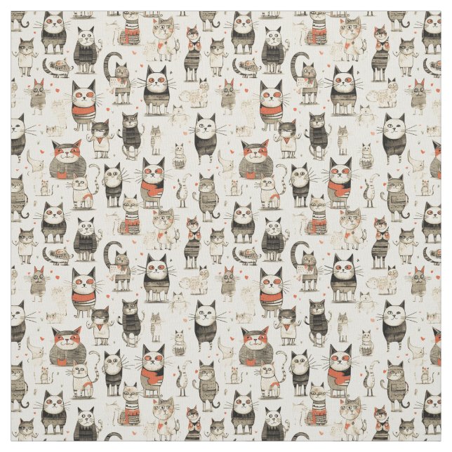 Whimsical Whiskers: Whimsy Cat Stoff (Muster)