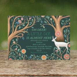 Whimsical White Deer Woodland Baby Dusche Einladung
