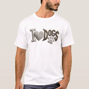 Whimsical White I LOVE DOGS Originaldesign T-Shirt