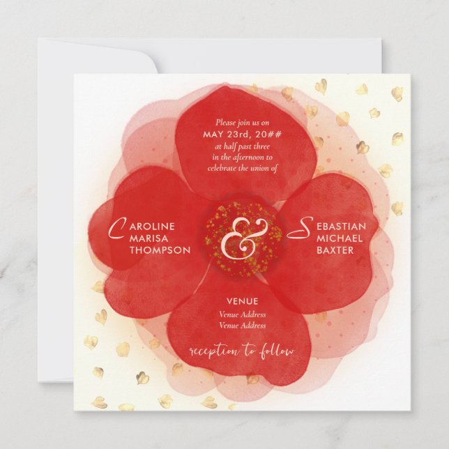 Whimsical Wild Rose Botanischer Garten Foto Hochze Einladung (Vorderseite)