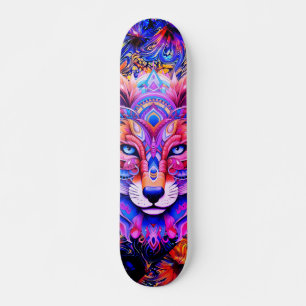 Whimsical Wild Wolf Abstrakt Art Skateboard Deck