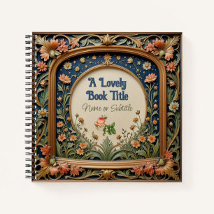 Whimsical Wildblume Abend William Morris Style Notizbuch