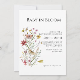 Whimsical Wildblume Baby in Blüteneinladung Einladung