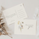 Whimsical Wildblume Bouquet | Ivory Vielen Dank Postkarte<br><div class="desc">Diese Whimsiksche Wildblume Bouquet | Elfenbeindanke Postcard ist perfekt für Ihre einfache, elegante Hochzeit. Die minimalistischen Aquarellfarben-Wildblumen werden Ihre Vision zum Leben erwecken! Das Design der hübschen Blume in Weiß und Gold, mit Touchs von lila und gelb, ist sicher, um Ihren minimalen Herbst Blumentraum zu vervollständigen! Behalt es so, wie...</div>