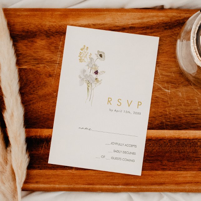 Whimsical Wildblume Bouquet RSVP-Karte RSVP Karte (Von Creator hochgeladen)