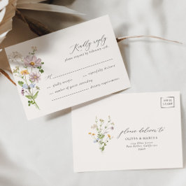 Whimsical Wildblume Elegante Wedding RSVP Card