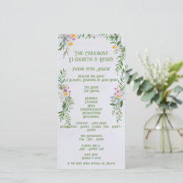 Whimsical Wildblume Hochzeit Zeremonie Einladung