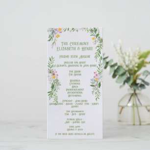 Whimsical Wildblume Hochzeit Zeremonie Einladung