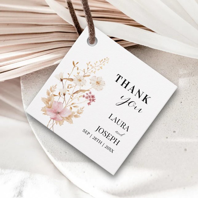 Whimsical Wildblume Wedding Danke, Geschenke Geschenkanhänger (Von Creator hochgeladen)
