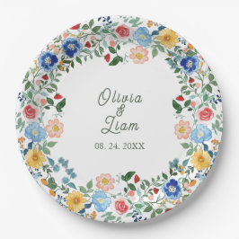 Whimsical Wildblumen Blumengarten Hochzeit Pappteller