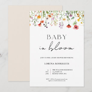 Whimsical Wildflower Baby in Bloom Shower Einladung