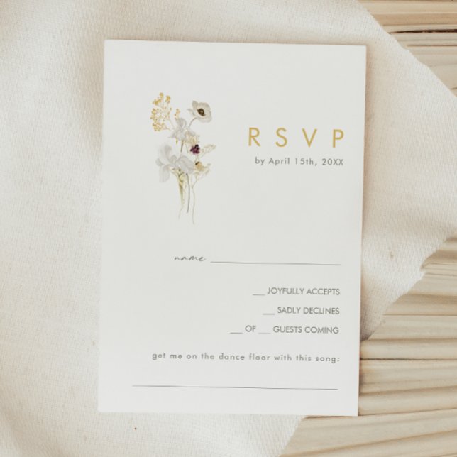 Whimsical Wildflower Bouquet Song Request RSVP Karte (Von Creator hochgeladen)