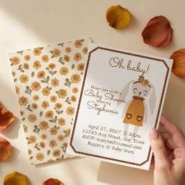 Whimsical Wildflower Bunny Baby Shower Invite Einladung