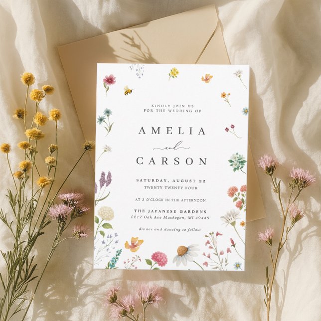Whimsical Wildflower Meadow Wedding Invitation (Créateur téléchargé)
