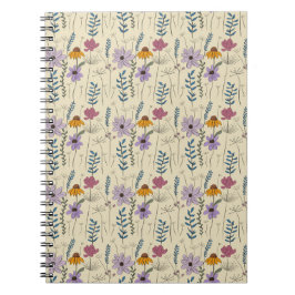 Whimsical Wildflower Seamless Pattern Notizblock