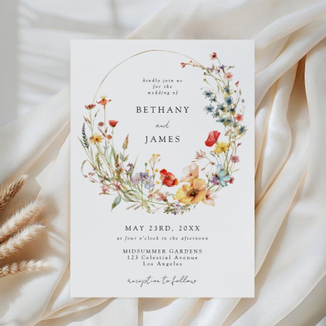 Whimsical Wildflower Wedding Invitation Einladung (Von Creator hochgeladen)