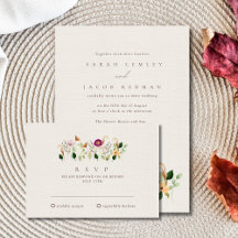 Whimsical Wildflowers Hochzeit-RSVP-Karte