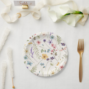 Whimsical Wildflowers Wiesenhochzeit  Pappteller