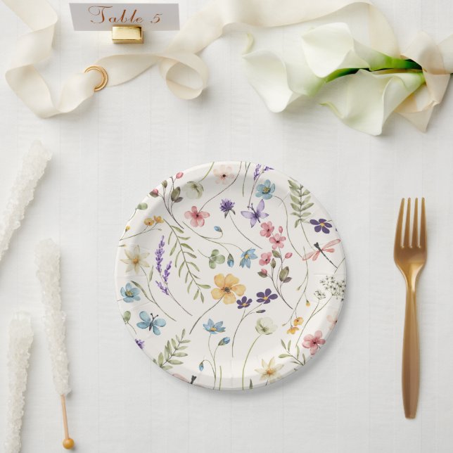 Whimsical Wildflowers Wiesenhochzeit  Pappteller (Hochzeit)