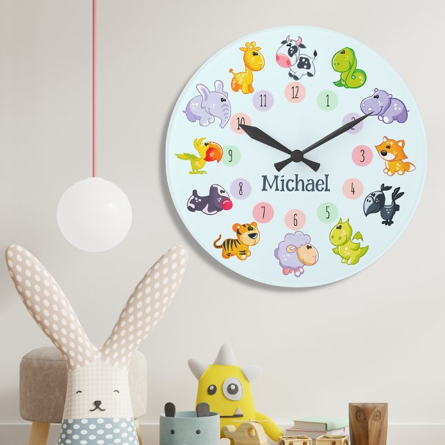 Whimsical Wildlife: Adorable Animal Friends Große Wanduhr (Von Creator hochgeladen)