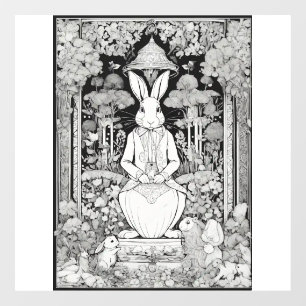 "Whimsical Window Wonderland: Kaninchenklatsche Fr Fensteraufkleber