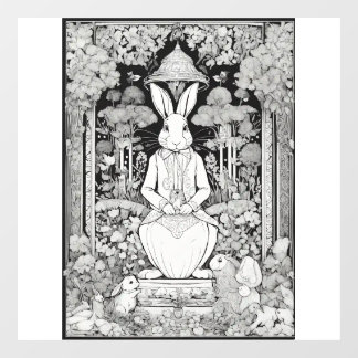 "Whimsical Window Wonderland: Kaninchenklatsche Fr Fensteraufkleber
