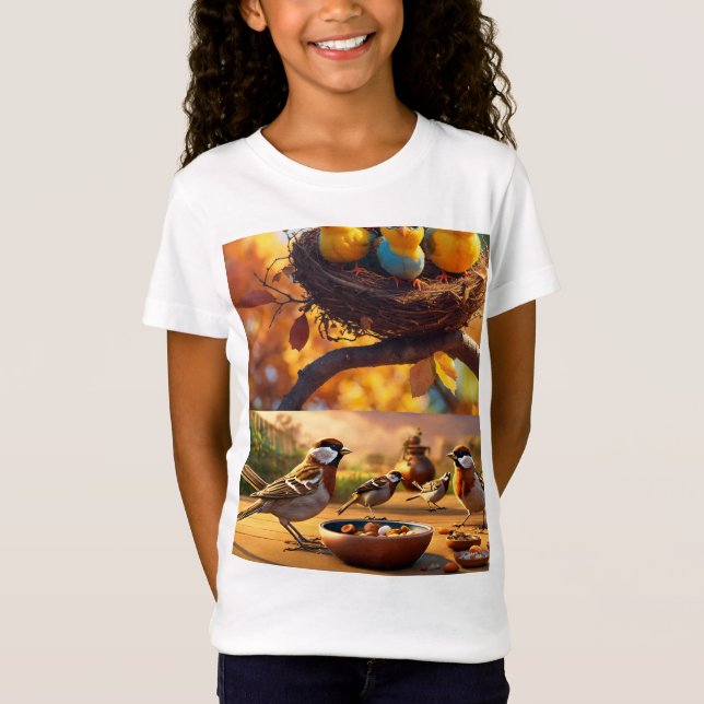 "Whimsical Wings: Cartoon Bird T - Shirt Designs" (Vorderseite)