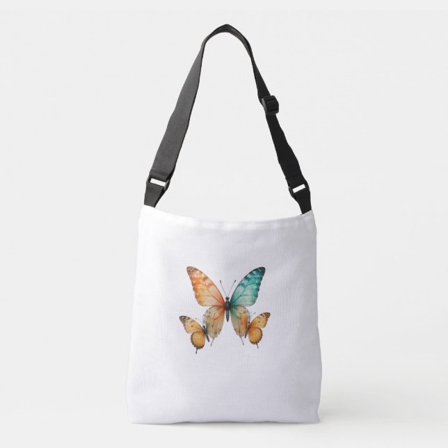 🌸 Whimsical Wings Schmetterlinge 🌸 modernen Tasc Tragetaschen Mit Langen Trägern (Vorderseite)
