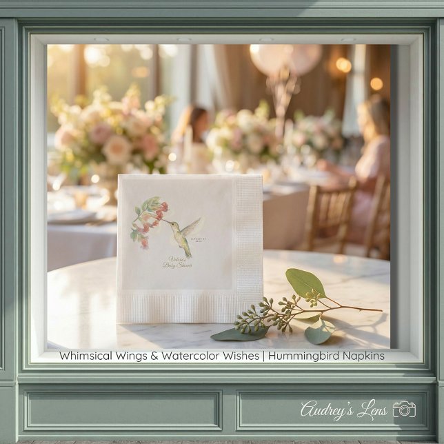 Whimsical Wings & Watercolor Wishes | Hummingbird  Serviette (Whimsical Wings & Watercolor Wishes | Hummingbird Napkins)
